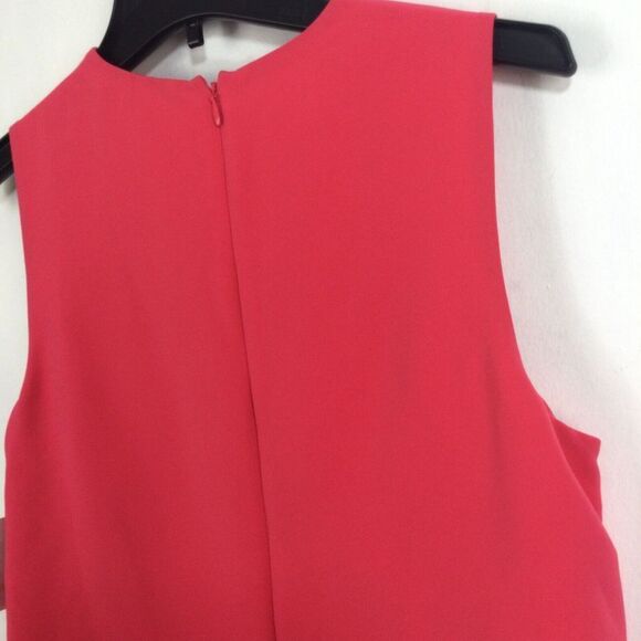 Ellen Tracy Womens Portofino Overlay Sleeveless V-Neck Sheath Dress Watermelon - Picture 6 of 9